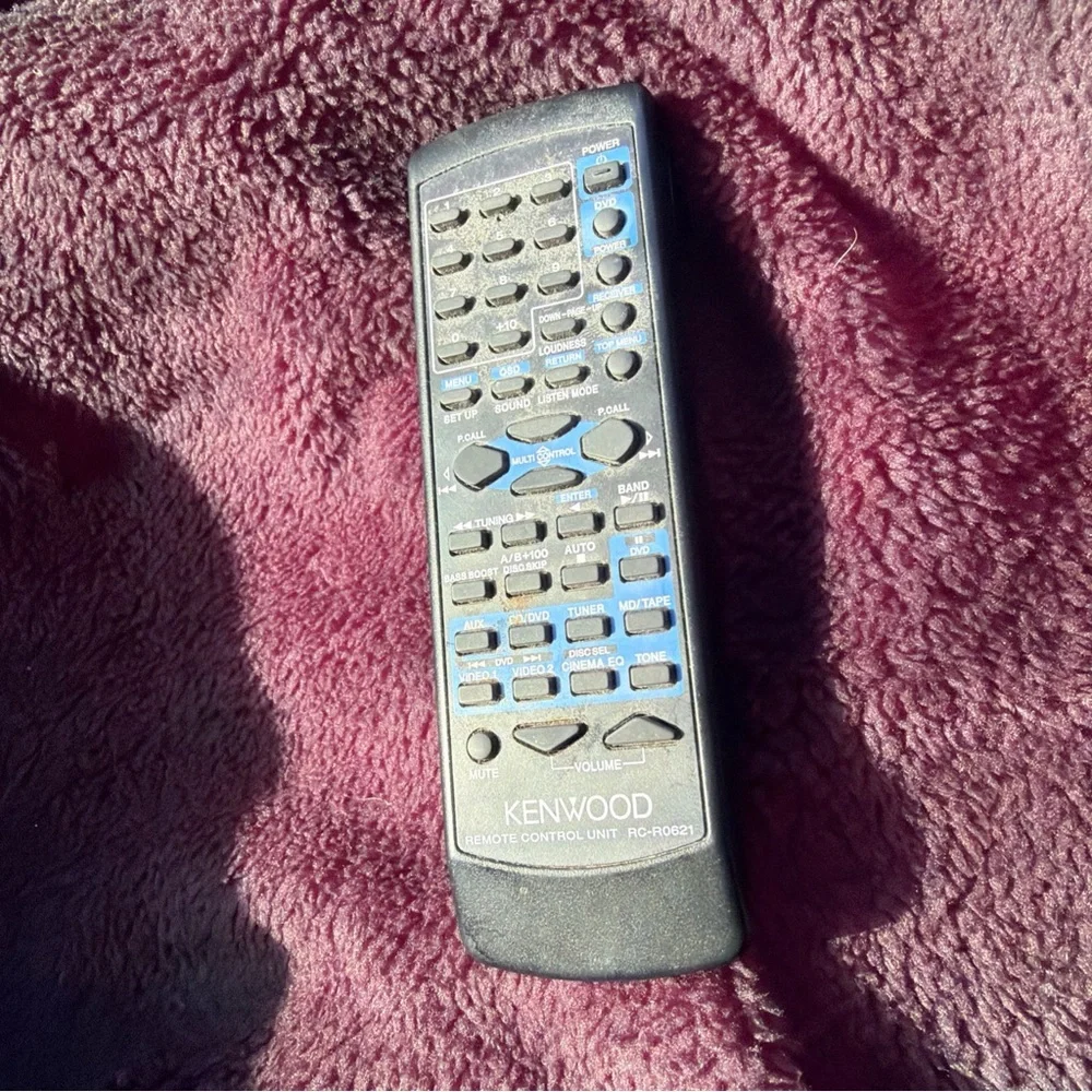 Kenwood Black Remote with Blue Accents